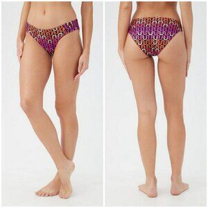 💕TRINA TURK💕 Echo Tab Side Hipster Swim Bottom Multi-Color Chain Print 14 NWT